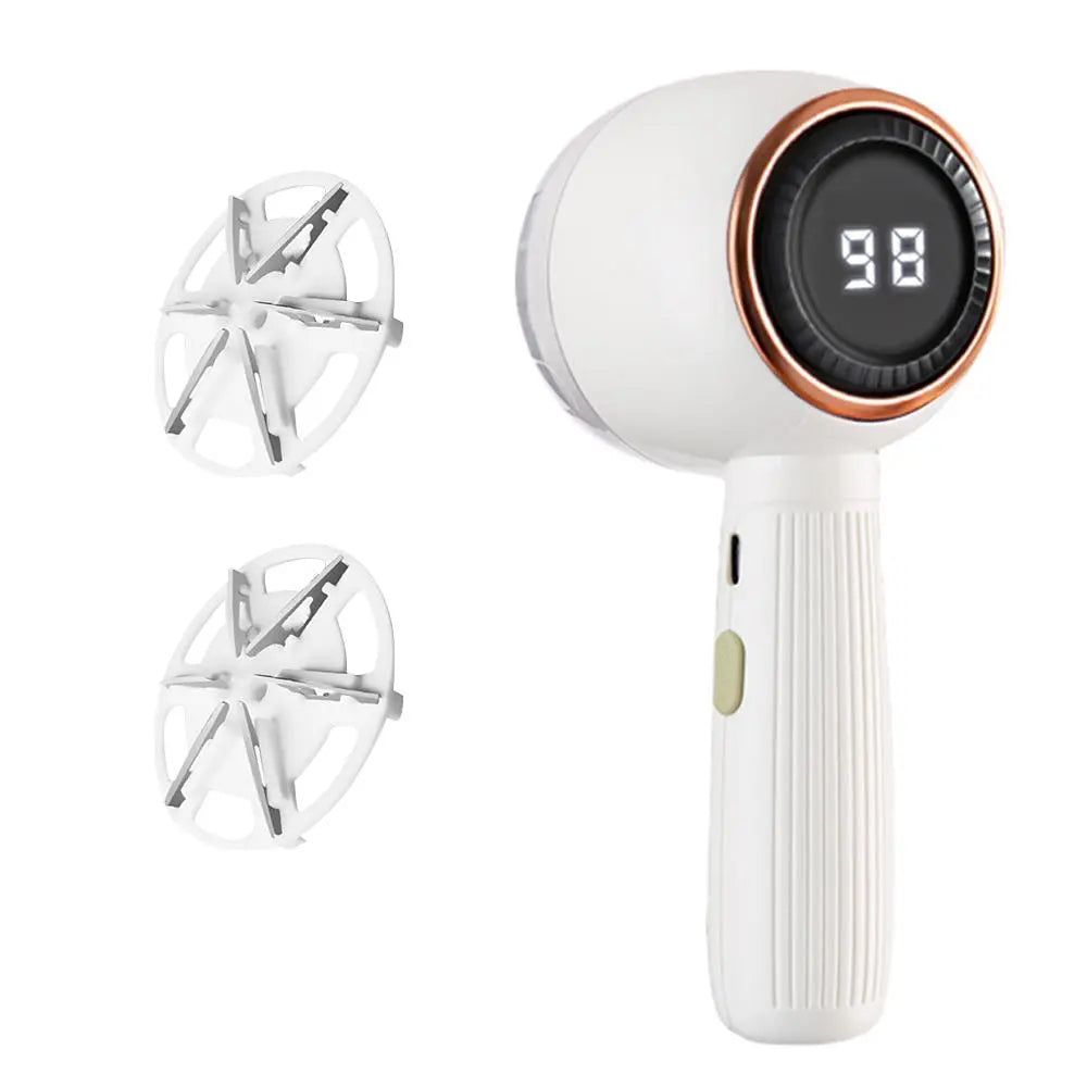 Rechargeable Fabric Shaver with 2 Replaceable Stainless Steel 6-Leaf Blades(1 Free Extra Included) | Lint Remover with 3-Speed Settings & LED Display - Efficient Sweater and Lint Shaver for Clothes, Removing Fuzz, Lint Balls, Pills.Christmas Gift