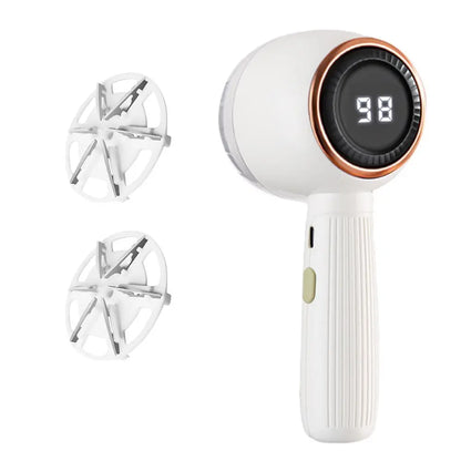 Rechargeable Fabric Shaver with 2 Replaceable Stainless Steel 6-Leaf Blades(1 Free Extra Included) | Lint Remover with 3-Speed Settings & LED Display - Efficient Sweater and Lint Shaver for Clothes, Removing Fuzz, Lint Balls, Pills.Christmas Gift