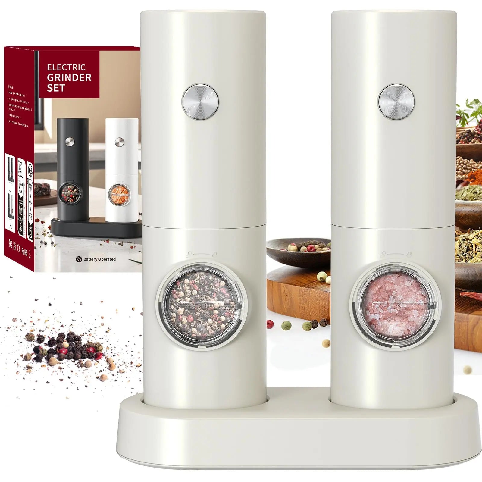 Electric Salt & Pepper Grinding Machine, Portable Salt & Pepper Grinding Tool, Household Kitchen Appliances for Daily Use at Home, Gift, Kitchen Gadgets, Kitchenware